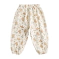 thumbnail image 4 of Crunowin Boys And Girls Cuffed Bottom Cotton Pants Spring Lightweight Printed Pattern Mosquito-Proof Fabric Wide Leg Long Pants White Size 4 Years, 4 of 8