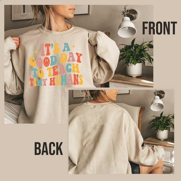 Sweatshirts For Women, Cotton Crewneck Christmas Sweater It's A Good Day To Teach Tiny Human, Nurse Gifts For Women, Christmas Gifts For Mom, Sister Gifts