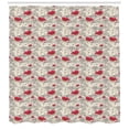 thumbnail image 3 of Ambesonne Garden Shower Curtain, Blossoming Spring Botany, 69"Wx70"L, Dark Coral Cream Green, 3 of 3