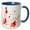 Blue/White, variant on 3drose, Image of Fun Red and Orange Paint Splatter on White, 11oz Two-tone Blue Mug