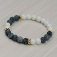 thumbnail image 4 of RSAMD Charm Natural Lava Stone Gemstone Beads Buddha Head Lion's Head Men's Bracelets-J005-C1, 4 of 9