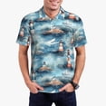 thumbnail image 1 of Balery Sea Marine And Lighthouse Camisa Polo de Hombre con Estampado, de Manga Corta y Tejido Medio, Camisa Tipo Golf Polo-Large, 1 of 6