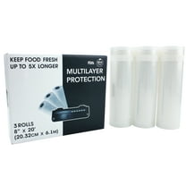 24/7 Bags- 3 Pack 8" x 20' Food Saver Vacuum Seal Roll, BPA-Free, Heavy Duty,Cut to Size