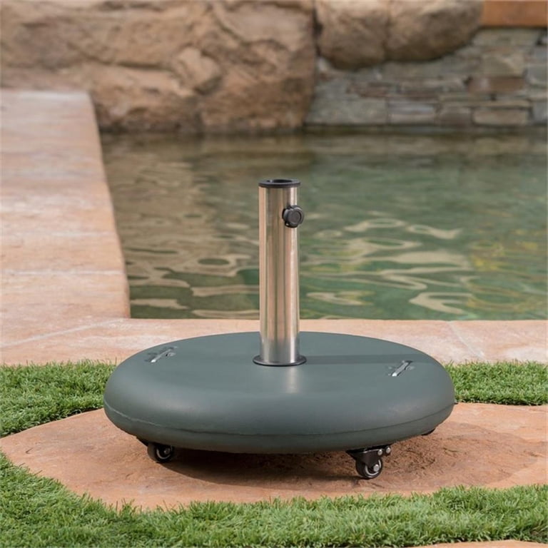 hayward 80 lbs concrete patio umbrella base HOMSHADE 80lbs Stand, H12 Heavy Duty Water Fillable Inside the stem is a plastic post protector for the umbrella to rest on instead of a screw leaving the pole undamaged Windward Design Group 80lb Concrete