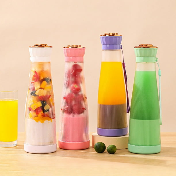 Licuadora portátil para jugos | Mini licuadora de mano recargable para batidos | Vaso a prueba de fugas de 400 ml | Mezclador de frutas inalámbrico USB para exteriores | Batería de 1200mAh | 4