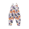thumbnail image 1 of Wangsaura Halloween Sleeveless Jumpsuit, Pumpkin Print Romper, 1 of 7