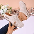 thumbnail image 7 of HNMKIU Sandals for Women Fashion Open Toe Hollow Out Platform Slides Comfortable Casual Beach Slippers with Elegant On Design Summer Shoes Beige,6.5, 7 of 7