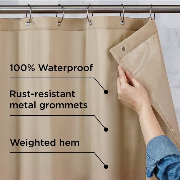 Washable Fabric Shower Curtain Liner, Machine Washable Shower Curtain