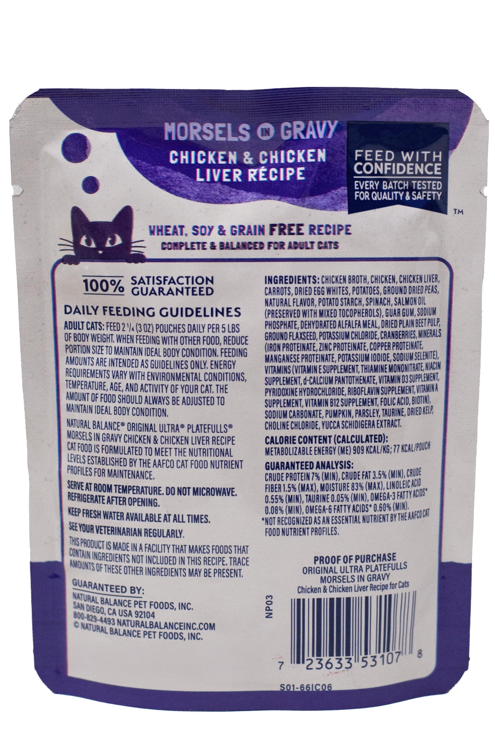 Natural Balance Platefulls Wet Cat Food – 8 Pouch Variety (Chicken & Salmon, Turkey Duck Chicken, Chicken Giblets, Chicken Liver) – 3 oz Pouches| MerlinsMart Zine & 2 Catnip Toys