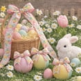 thumbnail image 2 of Easter Spring Bunny & Egg Ribbon – 5yard Multicolor Spring Ribbon for DIY Crafts, Gift Wrapping, Floral Bows, Bouquet and Wreath Decorations, 2 of 5
