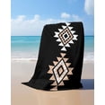 thumbnail image 4 of Black White Beige Boho Beach Towels Oversized Super Absorbent, Western Geometric Aesthetic Lightweight Bath Towel Quick Dry Sets For Bathroom/Pool/Rv Camping/Beach Play/Gym Room/Picnic 30"x60", 4 of 8