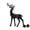 Black, variant on Deer Christmas Tabletop Decoration, Dark Gray, Seasonal Figurine Accent for Mantel, Shelf, Desk and Centerpiece, for Practical Everyday Use at Home or While Traveling