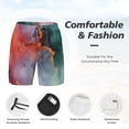 thumbnail image 3 of Fotbe Colorful Abstract Waves Traje de Baño para Hombre – Shorts de Natación de Secado Rápido con Forro y Bolsillos-Medium, 3 of 6