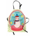 thumbnail image 1 of Christmas Apron, Happy New Year Lettering under Snowman Round Candy Cane Inspired Frame Print, Unisex Kitchen Bib with Adjustable Neck for Cooking Gardening, Adult Size, Multicolor, by Ambesonne, 1 of 4