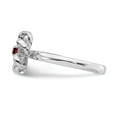 thumbnail image 3 of Sterling Silver Stackable Expressions Polished Garnet Flower Ring - Size 6, 3 of 3