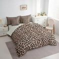 thumbnail image 3 of Manfei Brown Cheetah Print Bedding Comforter Set 7-Piece for Female, Modern Fashion Style King Bedding Sets, Cow Stripes Reversible Bed Sheets, Super Cozy Room Decor, 3 of 7