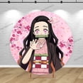 thumbnail image 3 of Fondo redondo para fiesta de Demon Slayer Kamado Nezuko, portada para niña, primer cumpleaños, pancarta de feliz cumpleaños, decoración para baby shower, 3 of 5