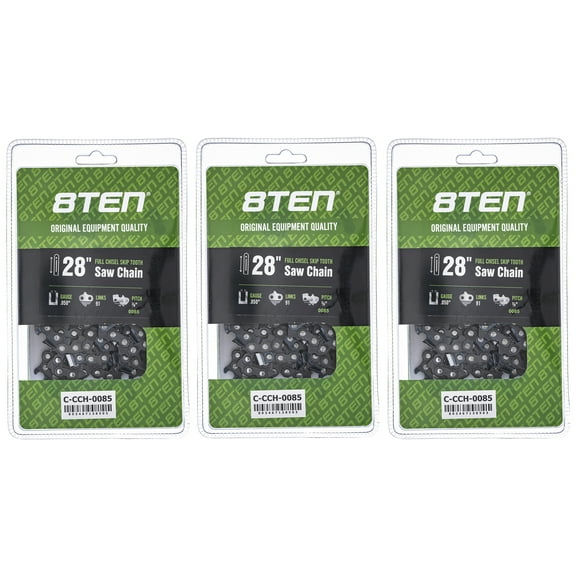 Full Chisel Skip Tooth Chainsaw Chain 28 inch .050 3/8 91DL for Stihl 3 Pack 810-CCC2207H