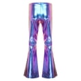 thumbnail image 6 of Lejafay Men's Shiny Metallic 70's Disco Dude Pants Flared Bell Bottom Trousers Colorful M, 6 of 7