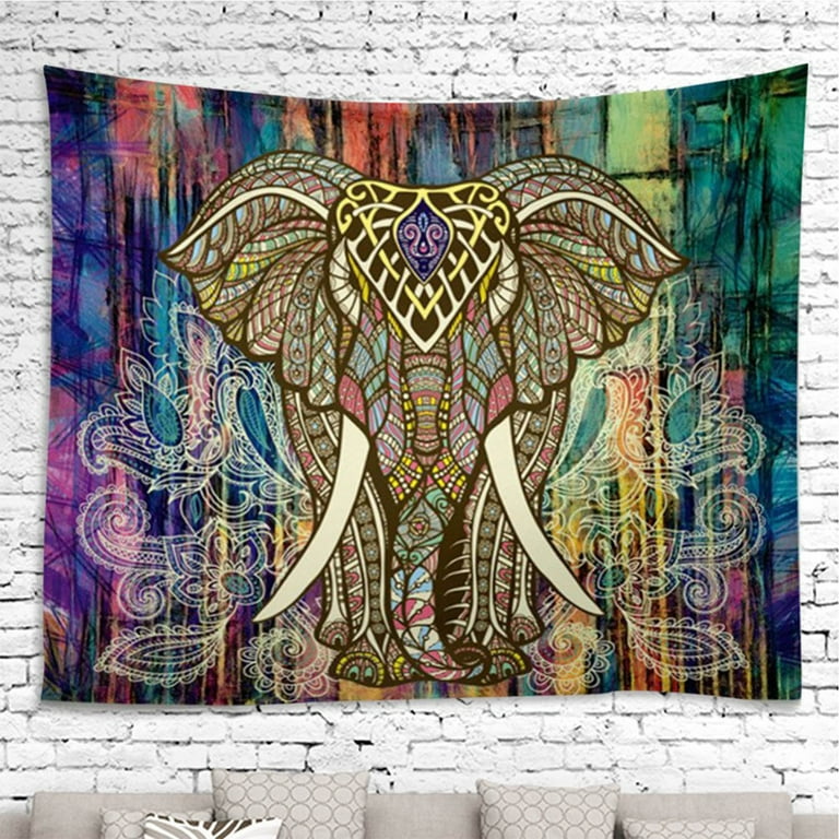 Elephant Tapestry Wall Hanging Tapestry Blanket D cor for Bedroom Living Room Dorm Large 59 x 83 inch Elephant Design