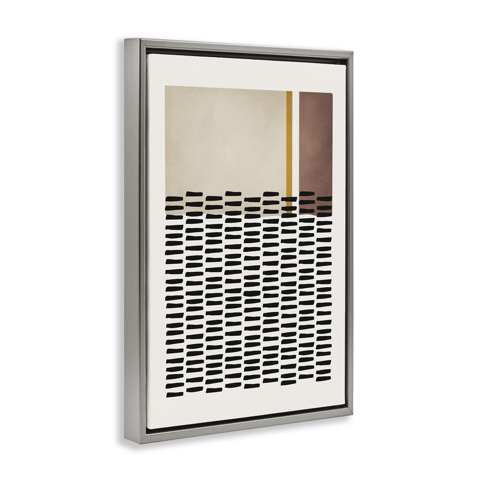 Stupell Industries Cosby Street Patterned Abstract Painting Gray Floater Framed Canvas Art Print Wall Art, 21 x 31