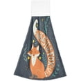 thumbnail image 2 of SKYSONIC 2 PCS Kitchen Dish Towels with Hanging Loop, Hand Drawn Vintage Print What Does The Fox Say Absorbent Dish Clothes Kitchen Wears Hanging Tie Towels, 12"x17", 2 of 6