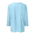 thumbnail image 4 of asddcavvf Cardigan for Women Women's Crew Neck 3/4 Sleeve Shirts Tops Basic Button Down Open Front C, 4 of 4