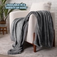 thumbnail image 3 of Bare Home Plush Sherpa Bed Blanket - Fluffy & Soft - Reversible - Lightweight - Twin/Twin XL, Gray with Gray Sherpa, 3 of 10