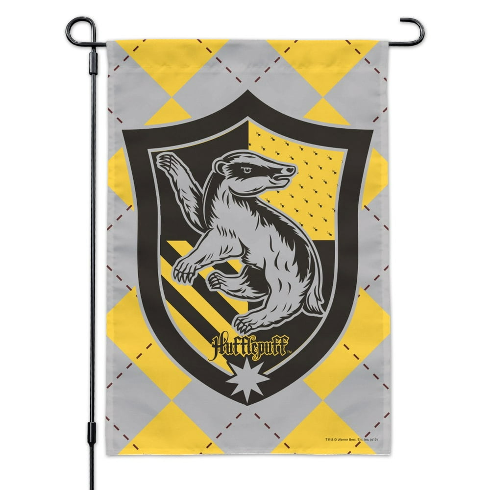 Harry Potter Hufflepuff Plaid Sigil Garden Yard Flag