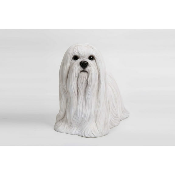 Hi-Line Gifts Standing Maltese Dog Outdoor Garden Statue - 13.75"