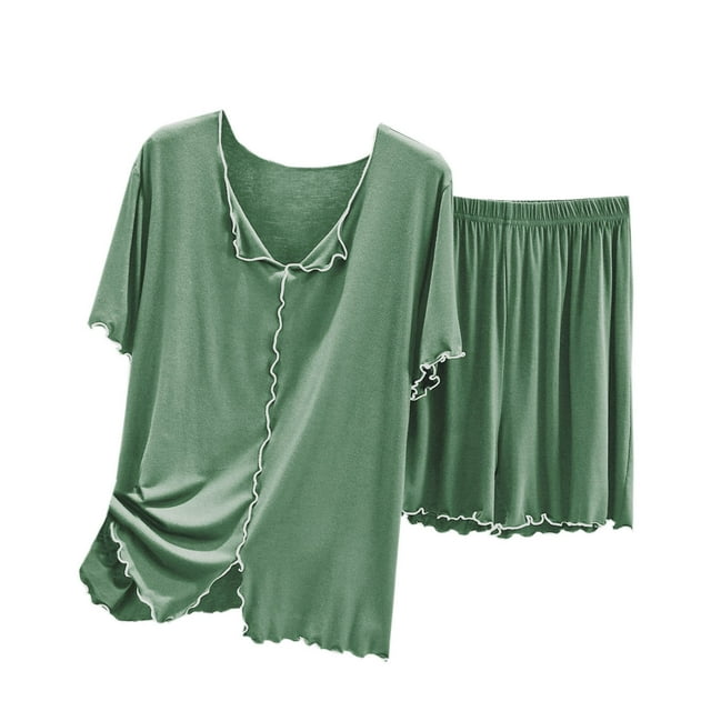 Ensembles de Pyjama pour Femmes, Shorts pour Femmes, Ensemble Décontracté Ample à Manches Courtes et Shorts pour la Maison, Ensembles de Pyjama