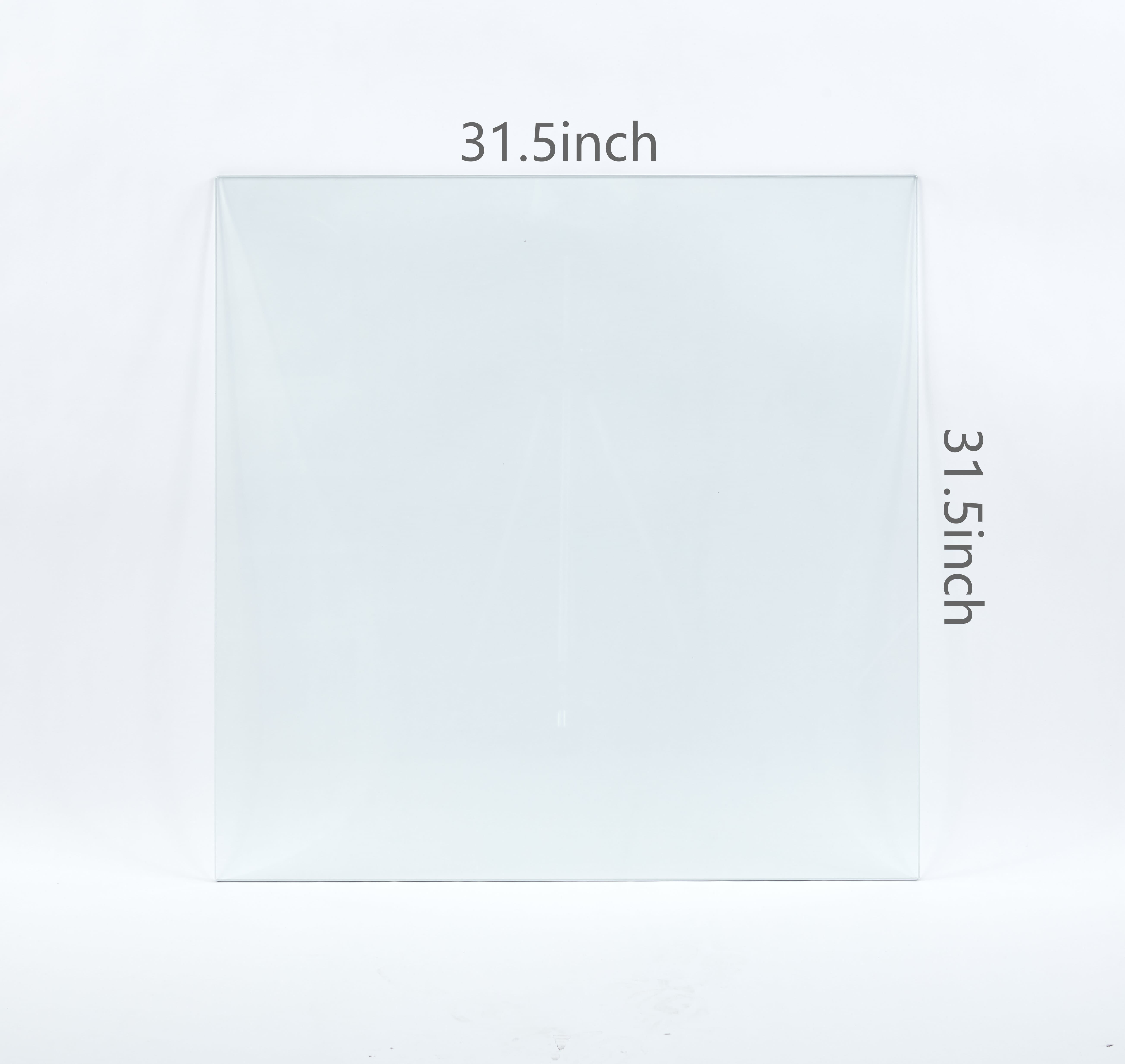 MAYEERTY 31.5in Square Tempered Glass Top for Dining Coffee Table, Clear