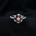 thumbnail image 3 of Rosec Jewels Natural Garnet Flower Engagement Ring for Women - Garnet Diamond Ring - AAA Quality - with Jewelry Box, 18K White Gold, US 11.00, 3 of 9