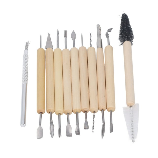 Herramienta Para Esculpir Arcilla, 11 Piezas Juego De Herramientas Para Tallar Cerámica De Operación Simple Madera Estable Para Taller ANGGREK Clay Sculpting Tools