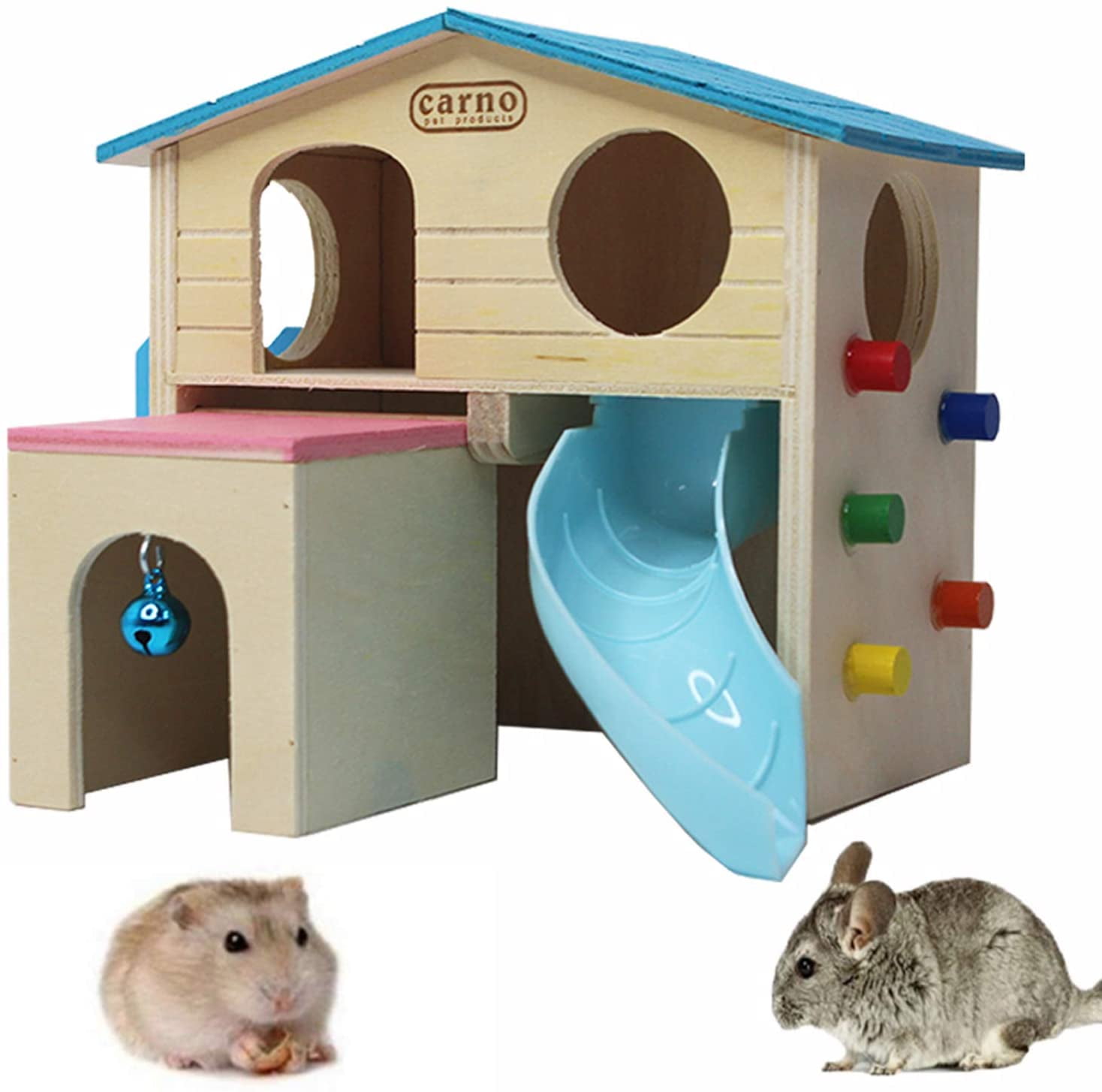 Wooden Pet House Hamster Hideout Hut for Small Animals Dwarf  Mouse Exercise Toy 