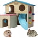 thumbnail image 1 of Casa de hámster para escondite de animales pequeños para mascotas con divertido tobogán de escalera para escalar Cabaña de madera Juguetes para masticar para animales pequeños como hámster enano y ratón MFZFUKR WRQX-125, 1 of 7