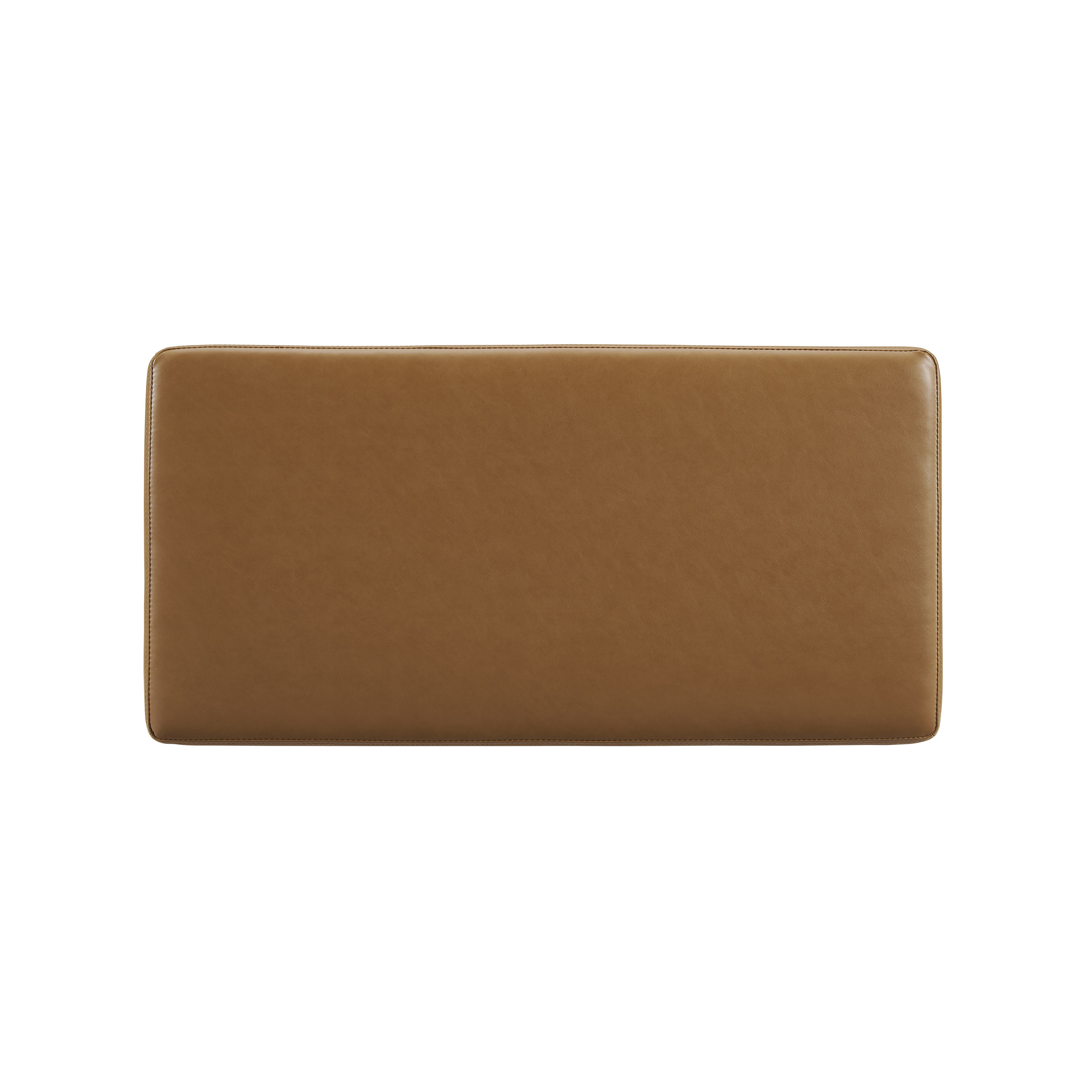 Linon Elta Rectangle Storage Ottoman, Caramel Faux Leather