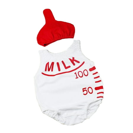 

Milk Bottle Costume Baby Romper and Hat 2-pc (3-6 Months )