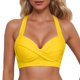 thumbnail image 1 of MKLEKYY Trajes De Baño Women Lace Up Swimwear Tops Underwire Full Coverage Bikini Top Push Up Swim Crop Top Tie Back Bathing Suit Tops, 1 of 6