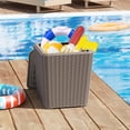 thumbnail image 2 of Patiojoy Outdoor Resin Storage Side Table 11.5 Gallon Patio Storage Box with Removable Lid & Wicker-woven Accent, 2 of 9