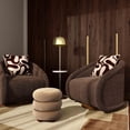thumbnail image 2 of Stefanie Taupe Velvet Ottoman, 2 of 4