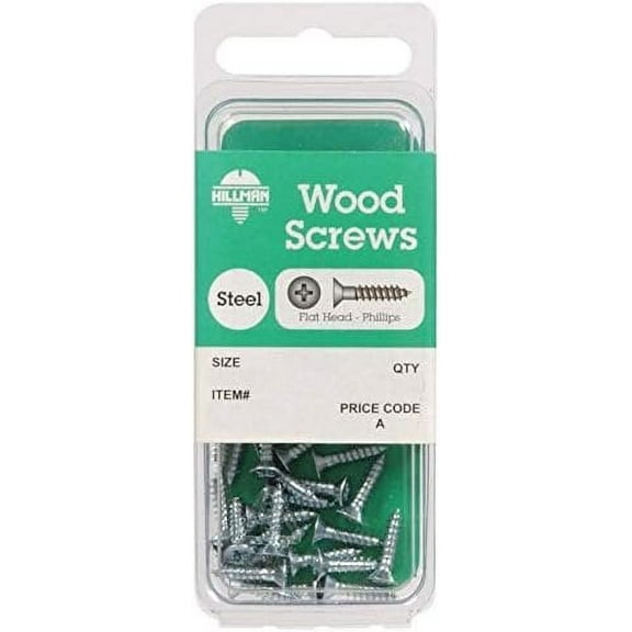 Hillman No. 12 x 1-1/2 in. L Phillips Flat Head Zinc-Plated Steel Wood Screws 6 pk