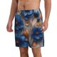 thumbnail image 2 of Balery Elegant Blue Gold Blooms Traje de Baño Estilo Hawaiano para Hombre, Shorts de Secado Rápido con Bolsillos-Medium, 2 of 6