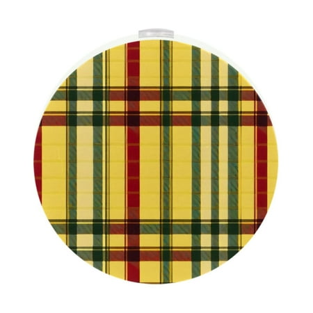 

Night Lights Plug Into Wall [2 Pack] Night Light for Kids LED Nightlight with Dusk to Dawn Sensor for Bathroom Decor Children Room Yellow Green Red Vintage Plaid