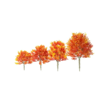 

landscape model tree 4 Pcs Garden Plastic Maple Model Layout Props Scenery DIY Handmade Landscape Material Mini Maple Tree Model Orange (19cm 15cm 13cm 10cm Style)