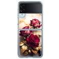 thumbnail image 1 of MUNDAZE Samsung Galaxy Z Flip 4 Romantic Elegant Gold Marble Red Roses Double Layer Phone Case Cover, 1 of 6