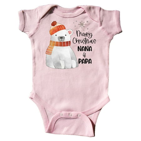 

Inktastic Merry Christmas Nana and Papa Cute Polar Bear Gift Baby Boy or Baby Girl Bodysuit