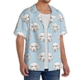 thumbnail image 4 of Xecao offers the Dog for Men's Casual Short-sleeved Shirt, a button-up collared shirt with a pocket, perfect for beach vacations and yacht travel in the 3X-Large size., 4 of 7