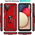 thumbnail image 3 of for Samsung Galaxy A03S Case,Galaxy A03S Case with HD Screen Protector,[Military Grade] Ring Car Mount Kickstand Hybrid Hard PC Soft TPU Shockproof Protective Case for Samsung A03S (Red), 3 of 13