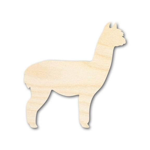 Unfinished Wood Alpaca Shape 4" / 1/4"